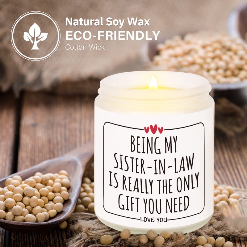 Afterprints Sister in Law Gifts  Scented Candle for Sister-in-Law Christmas  Sister in Law Birthday Gifts  Funny Gifts for Sister in Law on Thanksgiving  Mothers Day  Soy Wax Candles Present - Image 4